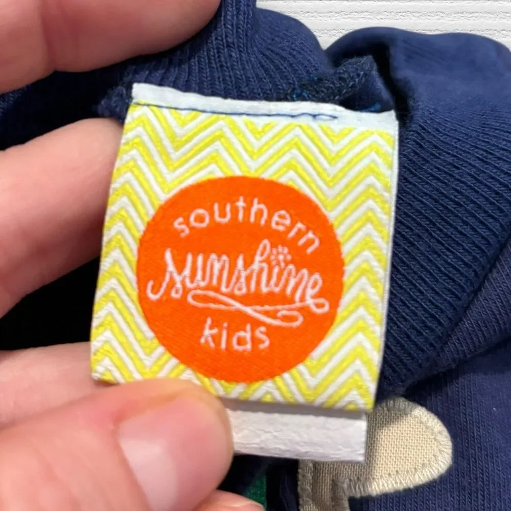 Southern Sunshine Kids 5 Golf Appliqué Long Sleeve Tee Shirt Blue